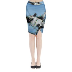 Christmas Cat Midi Wrap Pencil Skirt