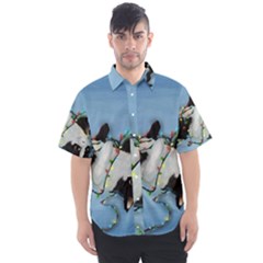 Christmas Cat Men s Short Sleeve Shirt