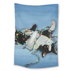 Christmas Cat Large Tapestry