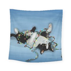 Christmas Cat Square Tapestry (small)