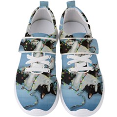 Christmas Cat Men s Velcro Strap Shoes