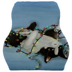 Christmas Cat Car Seat Velour Cushion  by Blueketchupshop