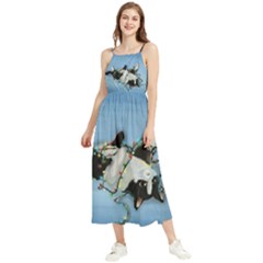 Christmas Cat Boho Sleeveless Summer Dress