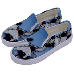 Christmas Cat Kids  Canvas Slip Ons