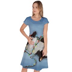 Christmas Cat Classic Short Sleeve Dress