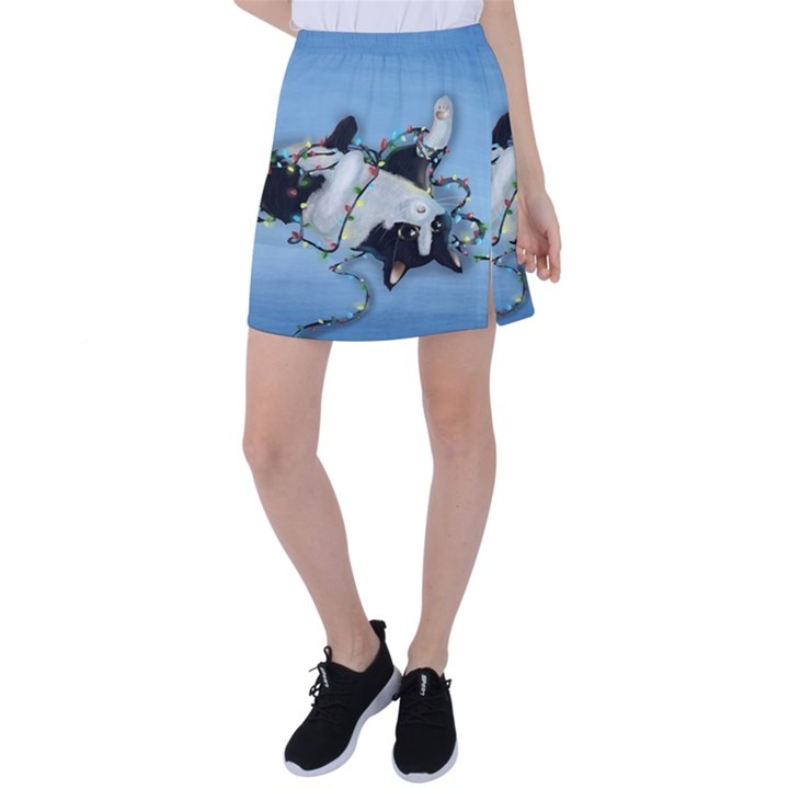 Christmas Cat Tennis Skirt