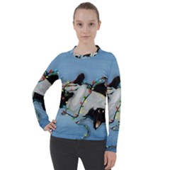 Christmas Cat Women s Pique Long Sleeve Tee