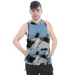 Christmas Cat Men s Sleeveless Hoodie by Blueketchupshop