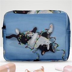 Christmas Cat Make Up Pouch (large)