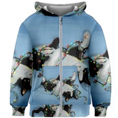 Christmas Cat Kids  Zipper Hoodie Without Drawstring