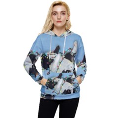 Christmas Cat Women s Lightweight Drawstring Hoodie