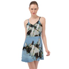 Christmas Cat Summer Time Chiffon Dress