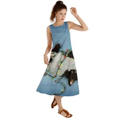 Christmas Cat Summer Maxi Dress