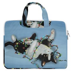 Christmas Cat Macbook Pro Double Pocket Laptop Bag