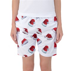 Red Christmas Hats Women s Basketball Shorts by SychEva