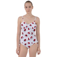 Red Christmas Hats Sweetheart Tankini Set by SychEva