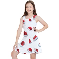 Red Christmas Hats Kids  Lightweight Sleeveless Dress by SychEva