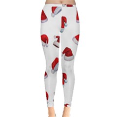 Red Christmas Hats Inside Out Leggings by SychEva