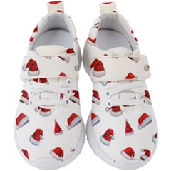 Red Christmas Hats Kids  Velcro Strap Shoes by SychEva