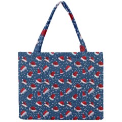 Blue Christmas Hats Mini Tote Bag by SychEva