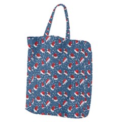 Blue Christmas Hats Giant Grocery Tote by SychEva