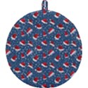 Blue Christmas Hats Round Trivet View1