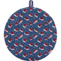 Blue Christmas Hats Round Trivet View2