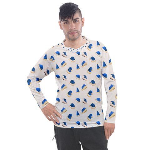 Blue Christmas Hats Men s Pique Long Sleeve Tee by SychEva