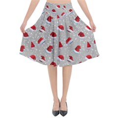 Santa Hat Flared Midi Skirt by SychEva