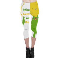 Lemon Over Pear Capri Leggings 