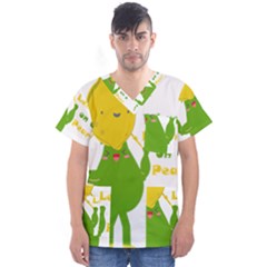 Lemon Over Pear Men s V-neck Scrub Top