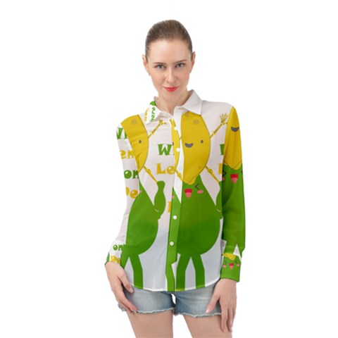 Lemon Over Pear Long Sleeve Chiffon Shirt by LemonPear