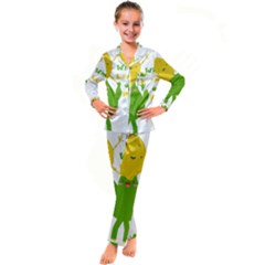 Lemon Over Pear Kid s Satin Long Sleeve Pajamas Set