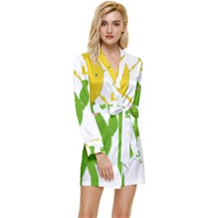 Lemon Over Pear Long Sleeve Satin Robe