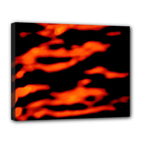 Red  Waves Abstract Series No12 Canvas 14  X 11  (stretched) by DimitriosArt