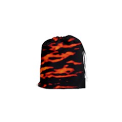 Red  Waves Abstract Series No12 Drawstring Pouch (xs) by DimitriosArt