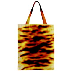 Red  Waves Abstract Series No13 Zipper Classic Tote Bag by DimitriosArt