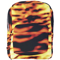 Red  Waves Abstract Series No13 Full Print Backpack by DimitriosArt