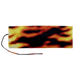 Red  Waves Abstract Series No13 Roll Up Canvas Pencil Holder (m) by DimitriosArt