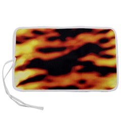 Red  Waves Abstract Series No13 Pen Storage Case (l) by DimitriosArt