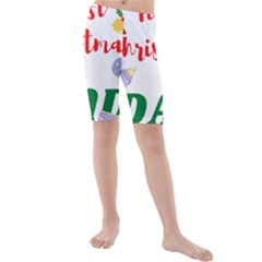 First Christmas As A Dad Kids  Mid Length Swim Shorts by LemonPear