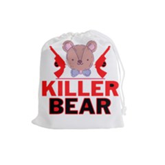 Killer Bear Drawstring Pouch (large) by LemonPear