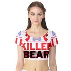 Killer Bear Short Sleeve Crop Top by LemonPear