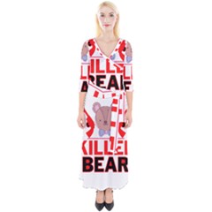 Killer Bear Quarter Sleeve Wrap Maxi Dress by LemonPear