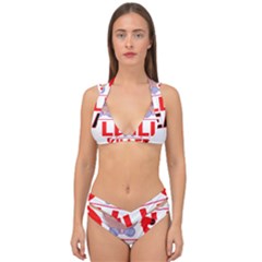 Killer Bear Double Strap Halter Bikini Set by LemonPear