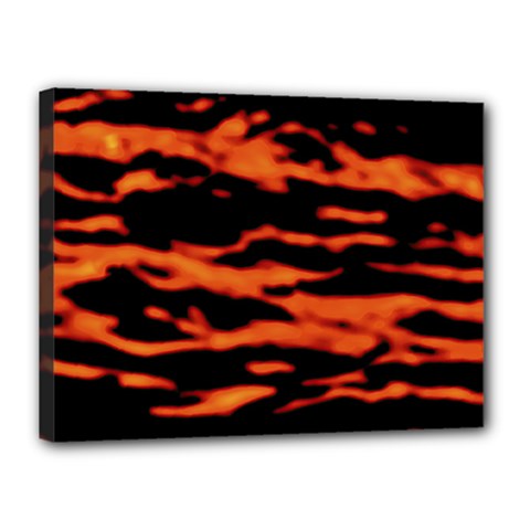 Red  Waves Abstract Series No9 Canvas 16  X 12  (stretched) by DimitriosArt