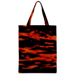 Red  Waves Abstract Series No9 Zipper Classic Tote Bag by DimitriosArt