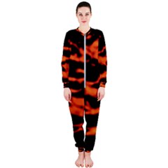 Red  Waves Abstract Series No9 Onepiece Jumpsuit (ladies)  by DimitriosArt