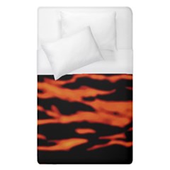 Red  Waves Abstract Series No9 Duvet Cover (single Size) by DimitriosArt