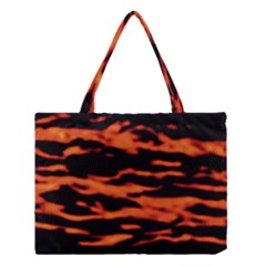 Red  Waves Abstract Series No9 Medium Tote Bag by DimitriosArt